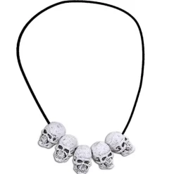 Accessoire de Déguisement Collier 5 Têtes de Mort