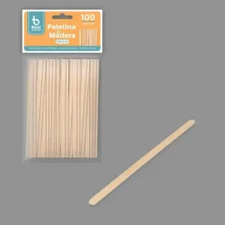 100 agitateurs en bois - 14 x 0,5 cm
