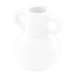 Amphore blanc en céramique - 10 x 9,5 x 12 cm - Collection Voile de Douceur