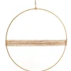 Anneau en métal avec déco jute - Effet doré vieilli - 35 cm