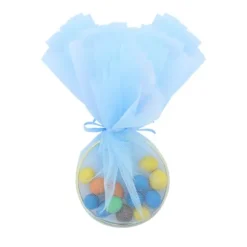4 anneaux à dragées en métal doré avec ruban satiné - Diamètre 7,5 cm - Couleur au choix