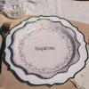 8 assiettes "Baptême" en carton - Diamètre 23 cm - Collection Baptême Effet Lin et Or