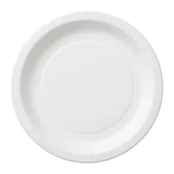 10 assiettes blanches en carton - Diamètre 26 cm