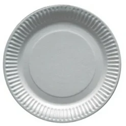 50 assiettes blanches en carton - Diamètre 23 cm