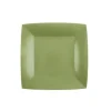 10 Assiettes Carrées Compostables Rainbow 18 cm - Couleur au choix