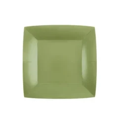 10 Assiettes Carrées Compostables Rainbow 18 cm - Couleur au choix