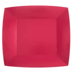 10 Assiettes Carrées Compostables Rainbow 18 cm - Couleur au choix