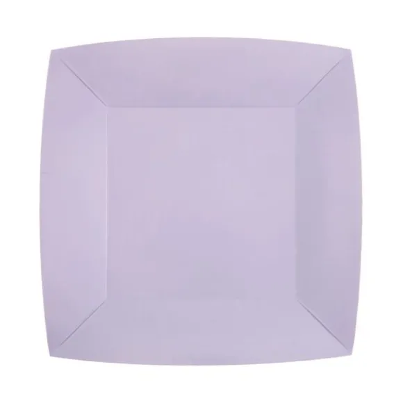 10 Assiettes Carrées Compostables Rainbow 18 cm - Couleur au choix