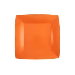 10 Assiettes Carrées Compostables Rainbow 18 cm - Couleur au choix