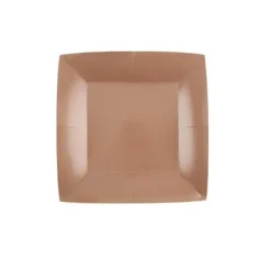 10 Assiettes Carrées Compostables Rainbow 18 cm - Couleur au choix