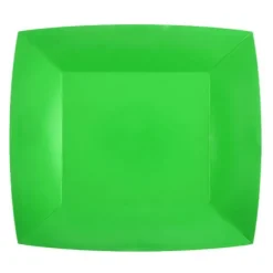10 Assiettes Carrées Compostables Rainbow 18 cm - Couleur au choix