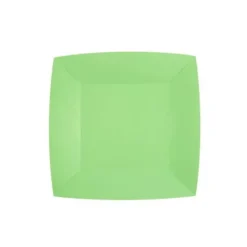 10 Assiettes Carrées Compostables Rainbow 18 cm - Couleur au choix