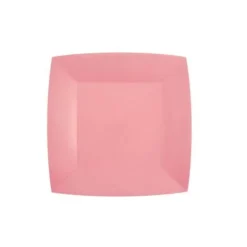 10 Assiettes Carrées Compostables Rainbow 18 cm - Couleur au choix