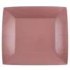 10 Assiettes Carrées Compostables Rainbow 23 cm - Couleur au choix