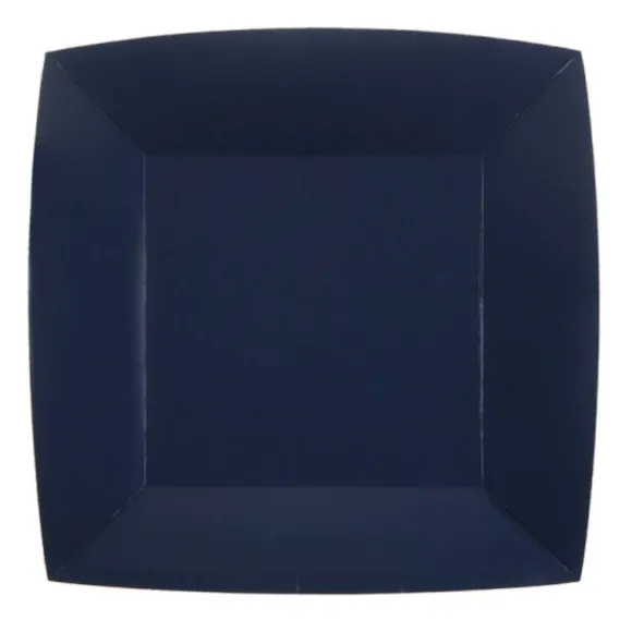 10 Assiettes Carrées Compostables Rainbow 23 cm - Couleur au choix