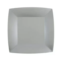 10 Assiettes Carrées Compostables Rainbow 23 cm - Couleur au choix