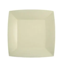 10 Assiettes Carrées Compostables Rainbow 23 cm - Couleur au choix
