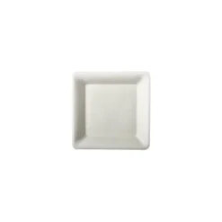 50 Assiettes Carrées en Canne à Sucre - 15,5 x 15,5 cm - Blanc