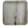10 assiettes carrées en feuille de palmier - 25 x 25 cm