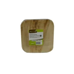 6 Assiettes carrées en palmier - 17 cm