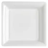 12 Assiettes Carrées en Plastique - Blanc