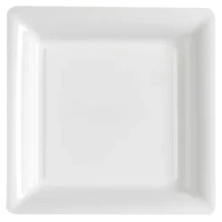 12 Assiettes Carrées en Plastique - Blanc
