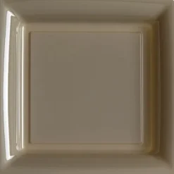 12 Assiettes Carrées en Plastique - Taupe