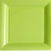 12 Assiettes Carrées en Plastique - Vert Anis