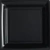 12 Assiettes Carrées en Plastique - Noir