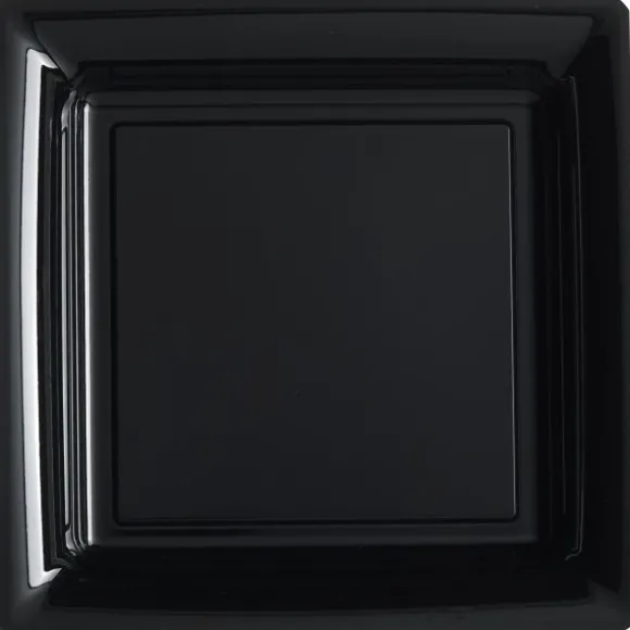 12 Assiettes Cocktail Carrée en Plastique - Noir