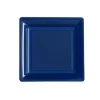 12 Assiettes Cocktail Carrées - Plastique Bleu Marine