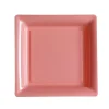 12 Assiettes Cocktail Carrées - Plastique Rose