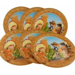 6 Assiettes - Collection Cowboys et Indiens