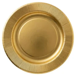 10 assiettes dorées en carton - Diamètre 26 cm