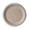 12 Assiettes en Canne à Sucre - 23 cm - Naturel