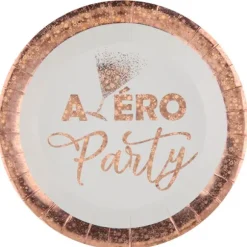 10 Assiettes en carton - Apéro Party Rose Gold
