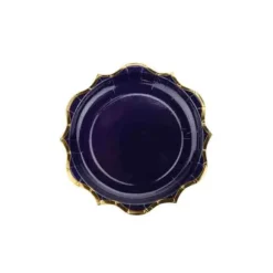 8 assiettes en carton avec dorure - Diamètre 23 cm - Couleur au choix