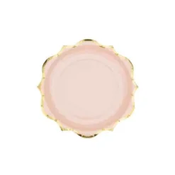 8 assiettes en carton avec dorure - Diamètre 23 cm - Couleur au choix
