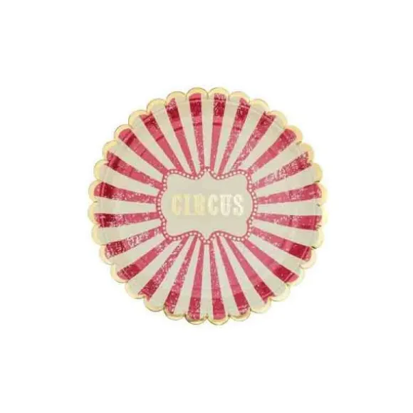 8 Assiettes en carton - Circus Vintage - 23 cm