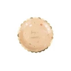 8 Assiettes en carton - Collection Boho Blush et Or