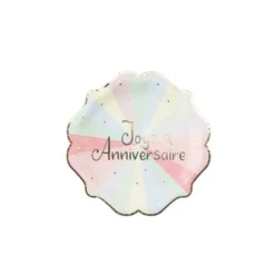 8 Assiettes en carton - Collection Mahault Pastel et Or