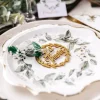 8 Assiettes en carton - Collection Botanique Vert et Or