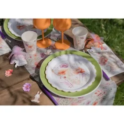 10 assiettes en carton - Diamètre 23 cm - Pâques - Collection Lapinou