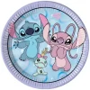 8 assiettes en carton - Diamètre 23 cm - Stitch™ et Angel