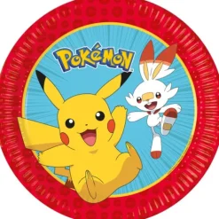 8 assiettes en carton - Diamètre 23 cm - Pokémon™