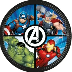 8 assiettes en carton - Diamètre 23 cm - Avengers™