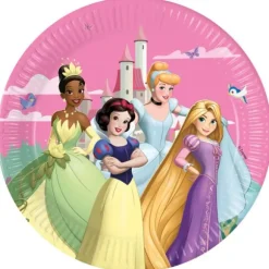 8 assiettes en carton - Diamètre 23 cm - Princesses Disney™