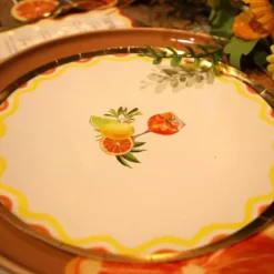 8 assiettes en carton - Diamètre 23 cm - Collection Fizz Agrume