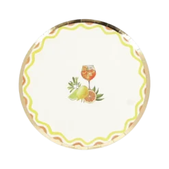 8 assiettes en carton - Diamètre 23 cm - Collection Fizz Agrume