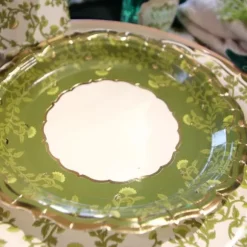 8 assiettes en carton - Diamètre 18 cm - Collection Botanica Verde